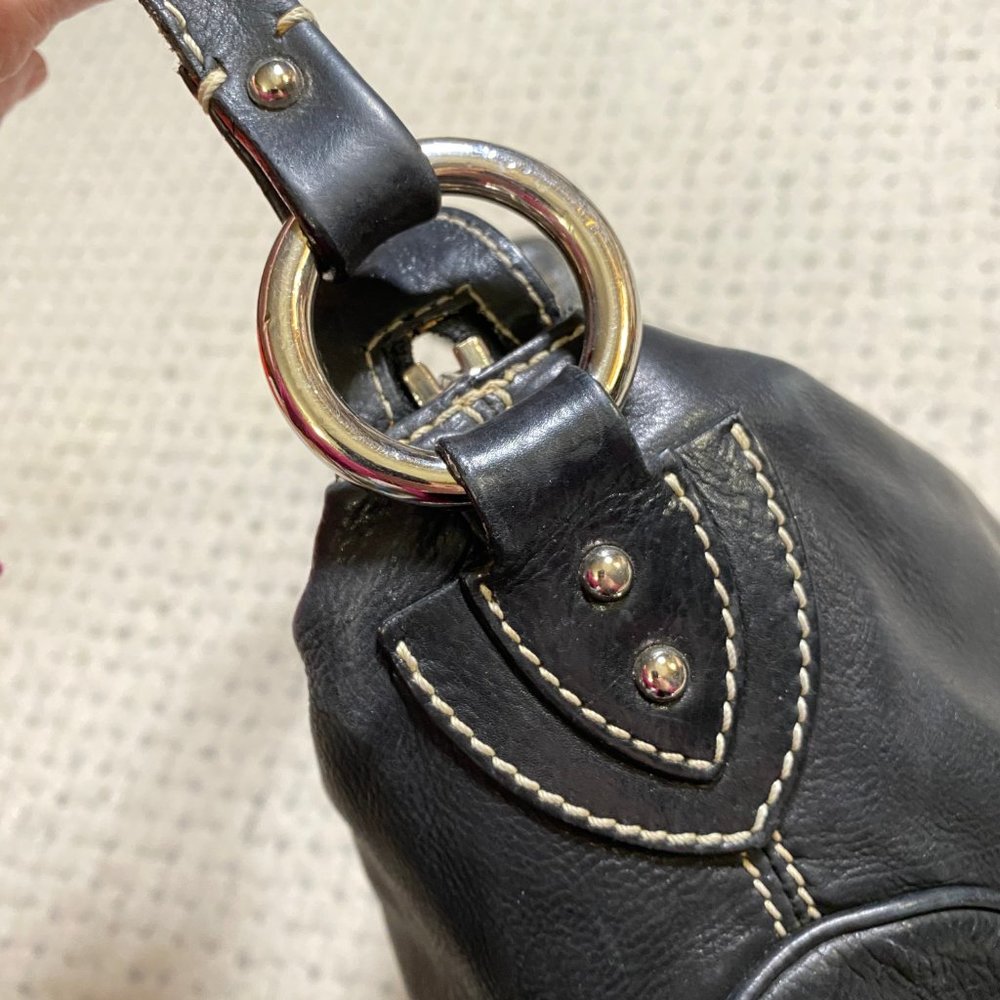 MARC JACOBS Authentic Large Black Leather VINTAGE Purse hobo Bag RARE UNICORN! - Picture 4 of 8